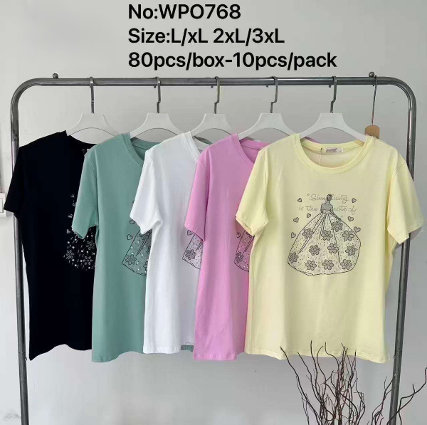 Bluzki damskie Roz L-3XL, Mix Kolor Paczka 10 szt 1